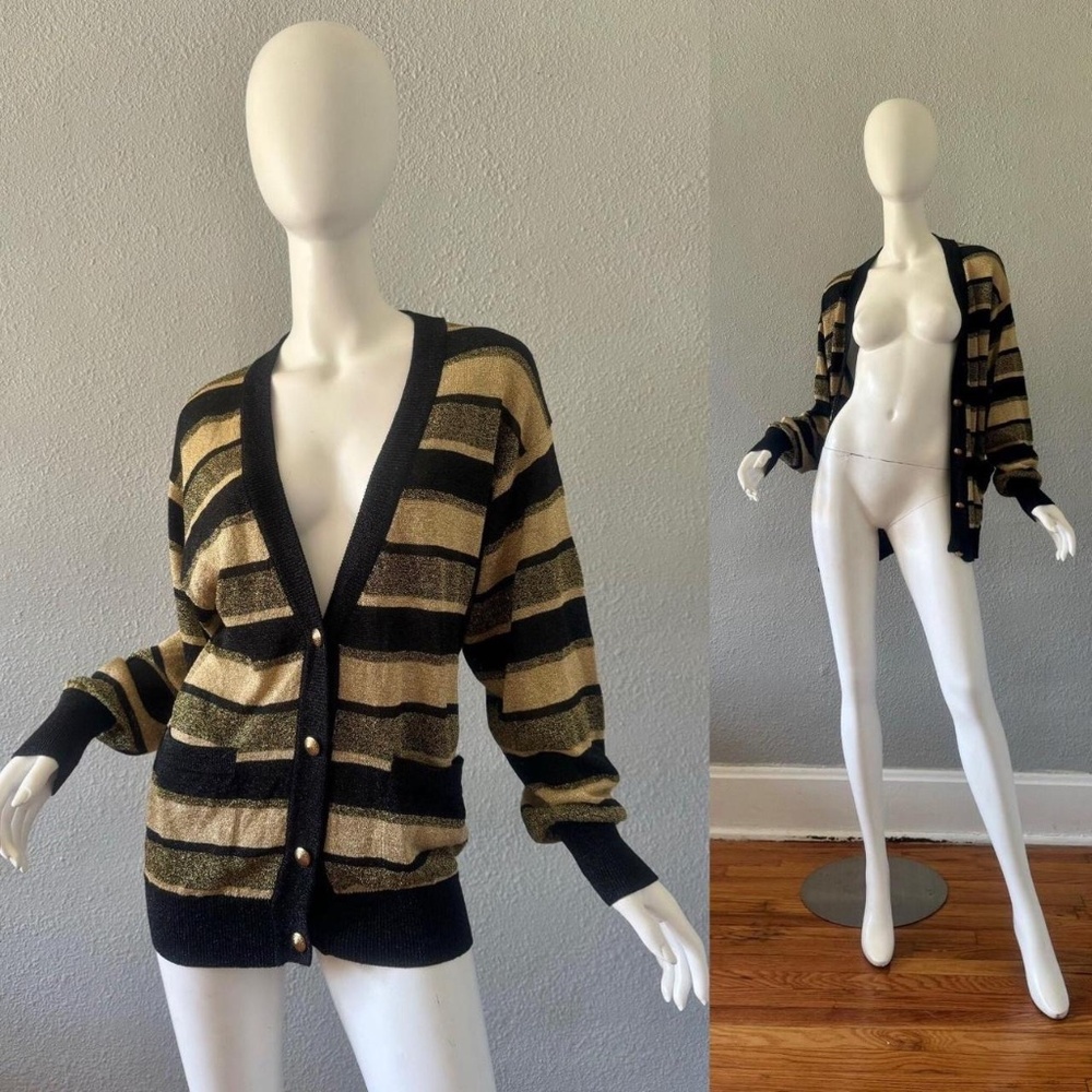 Vintage 1980s Striped Cardigan